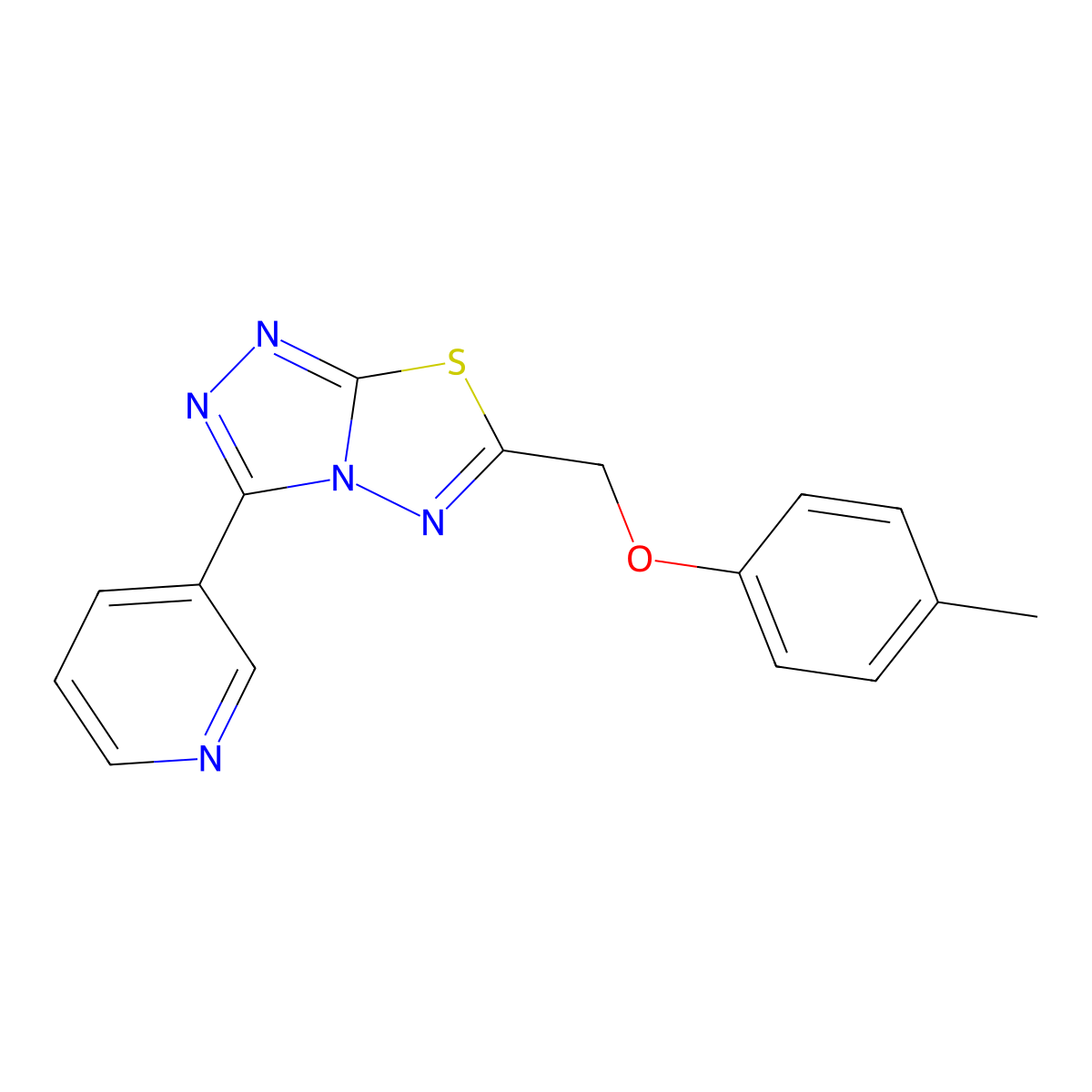 6-[(4-Methylphenoxy)methyl]-3-pyridin-3-yl-[1,2,4]triazolo[3,4-b][1,3,4]thiadiazole molecular structure, CAS 849911-97-3