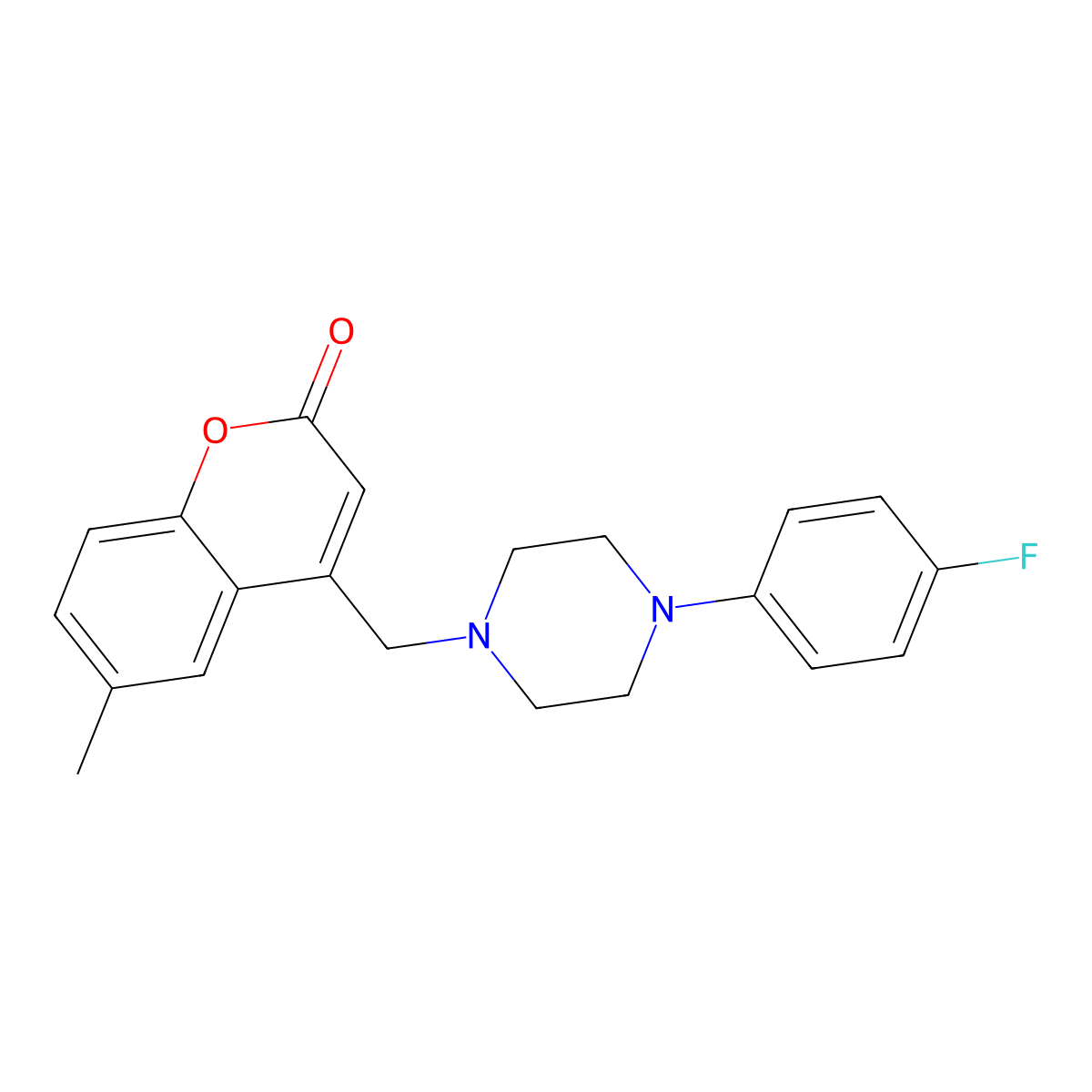 4-((4-(4-fluorophenyl)piperazin-1-yl)methyl)-6-methyl-2H-chromen-2-one molecular structure, CAS 849913-91-3