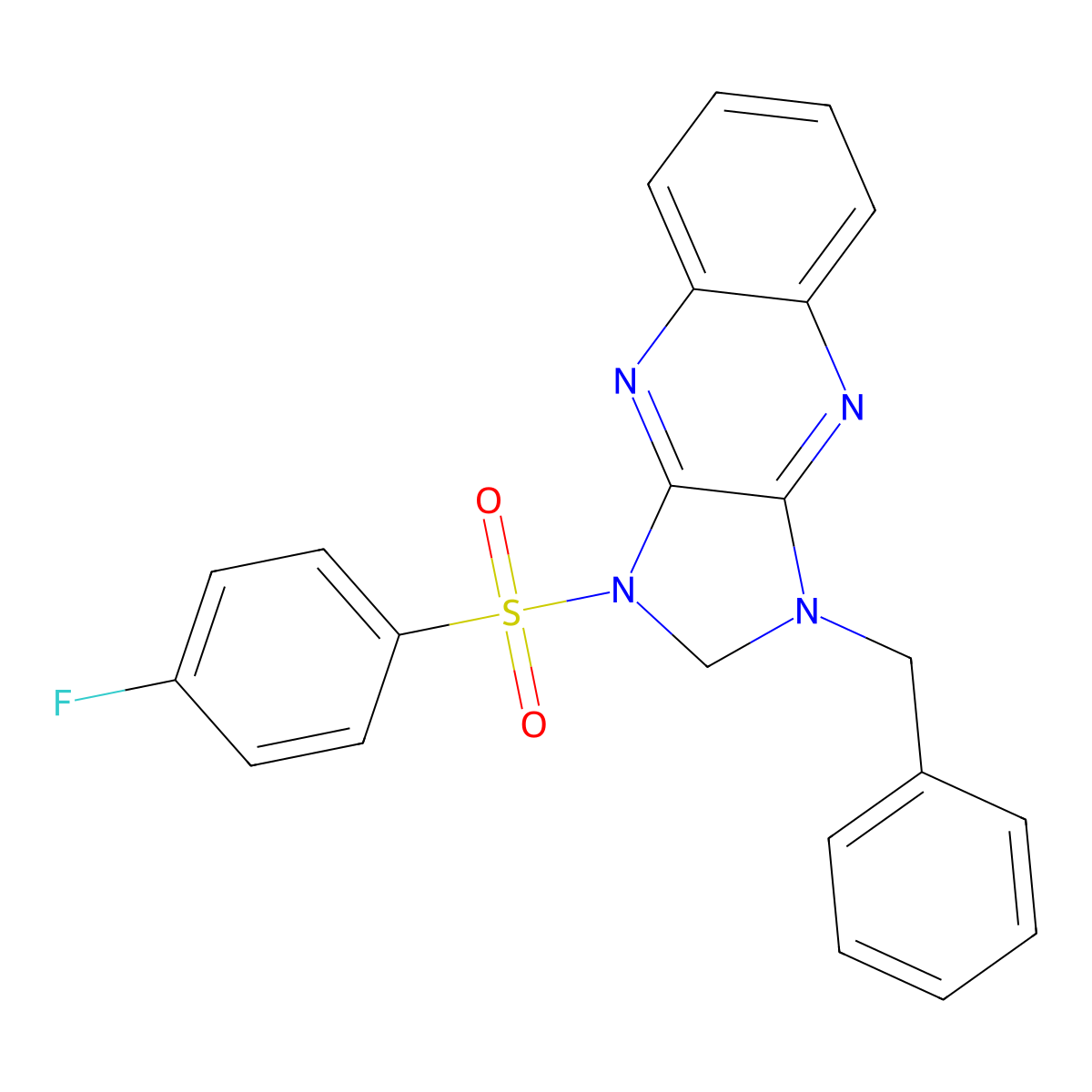 1-benzyl-3-(4-fluorophenyl)sulfonyl-2H-imidazo[4,5-b]quinoxaline molecular structure, CAS 849913-98-0