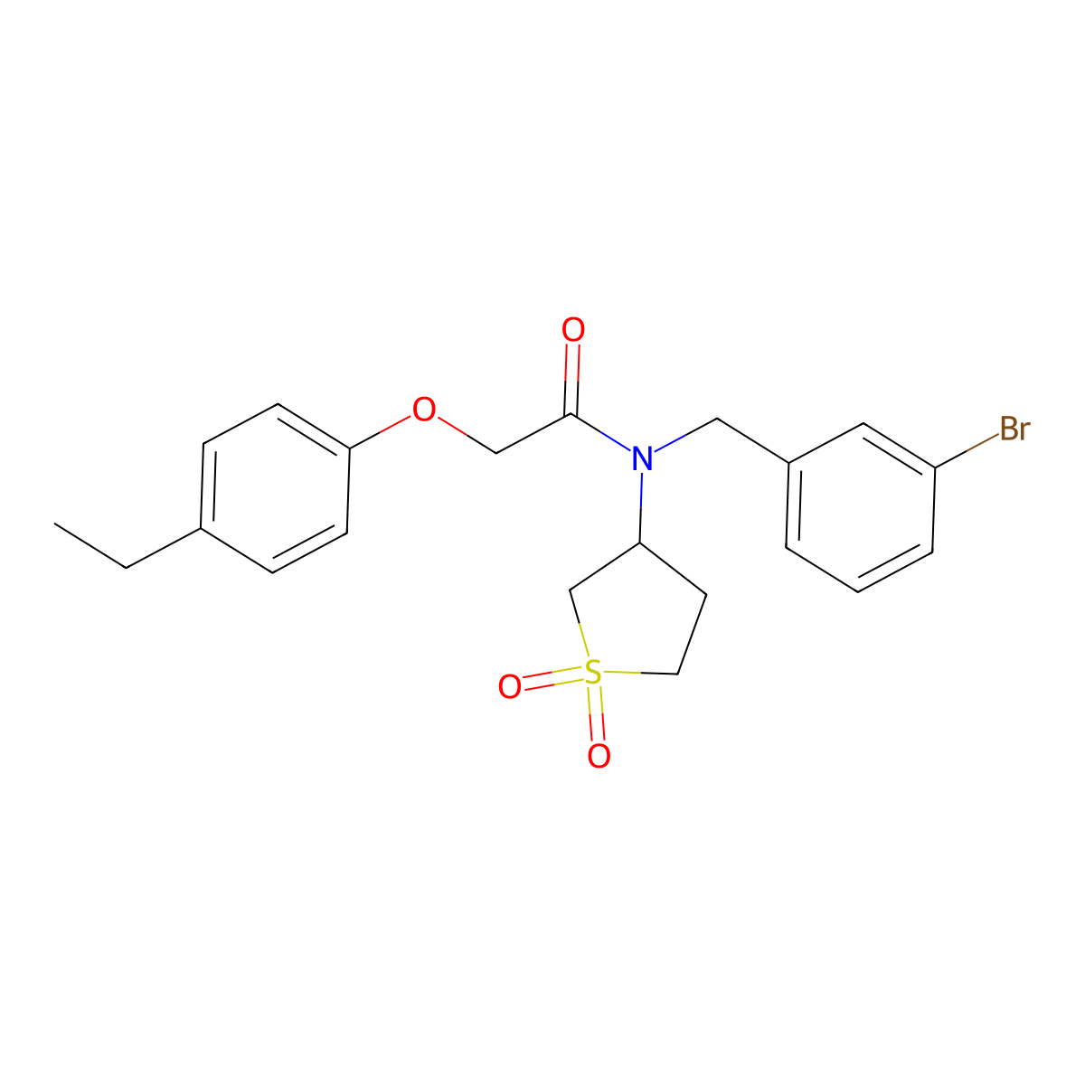 N-[(3-bromophenyl)methyl]-N-(1,1-dioxothiolan-3-yl)-2-(4-ethylphenoxy)acetamide molecular structure, CAS 849914-24-5
