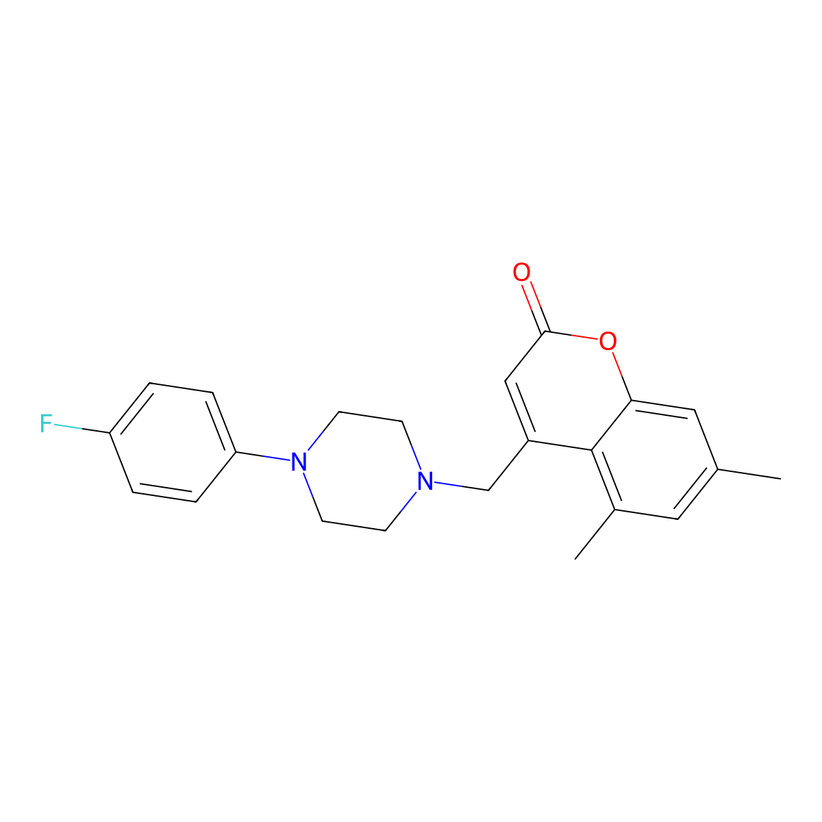 4-{[4-(4-fluorophenyl)piperazin-1-yl]methyl}-5,7-dimethyl-2H-chromen-2-one molecular structure, CAS 849916-20-7