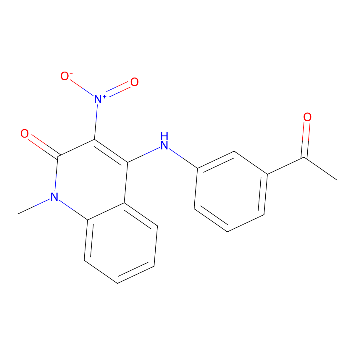 4-((3-acetylphenyl)amino)-1-methyl-3-nitroquinolin-2(1H)-one molecular structure, CAS 849916-24-1
