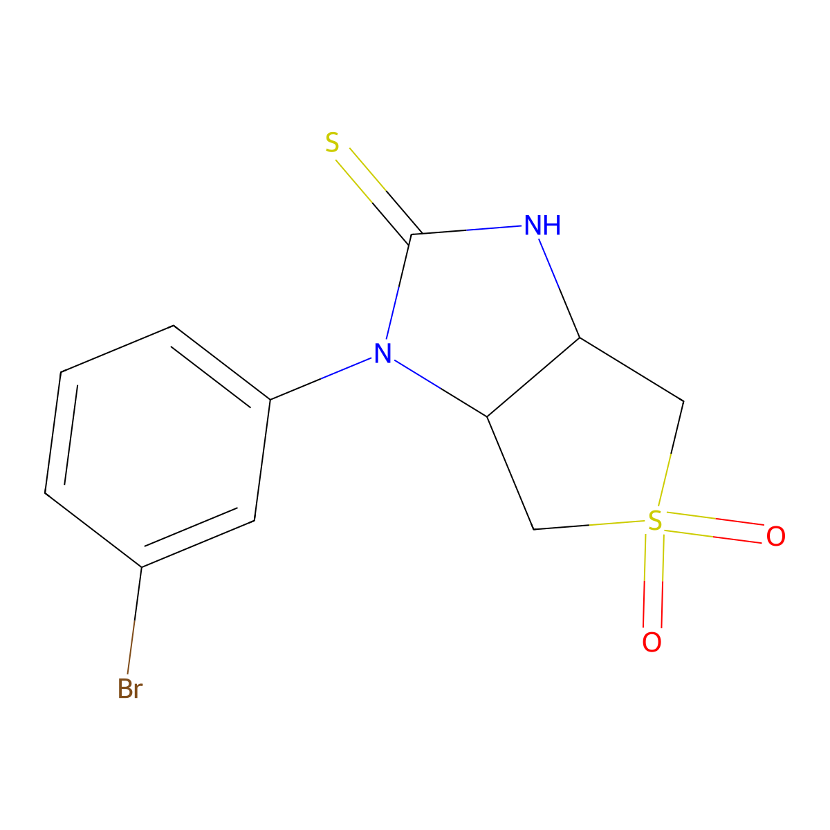 1-(3-bromophenyl)tetrahydro-1H-thieno[3,4-d]imidazole-2(3H)-thione 5,5-dioxide molecular structure, CAS 849917-93-7