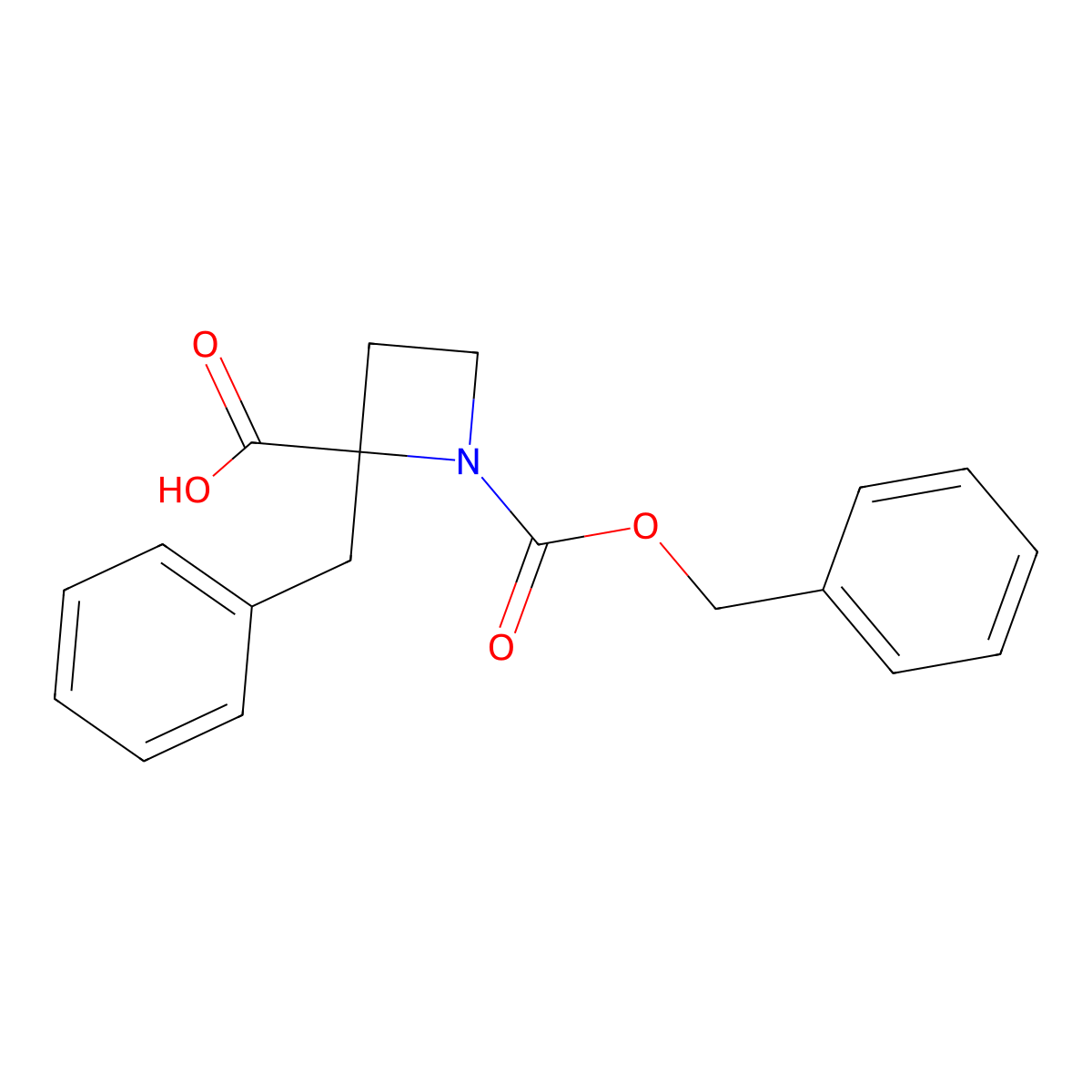 1-Cbz-2-benzyl-2-azetidinecarboxylic acid molecular structure, CAS 849919-57-9