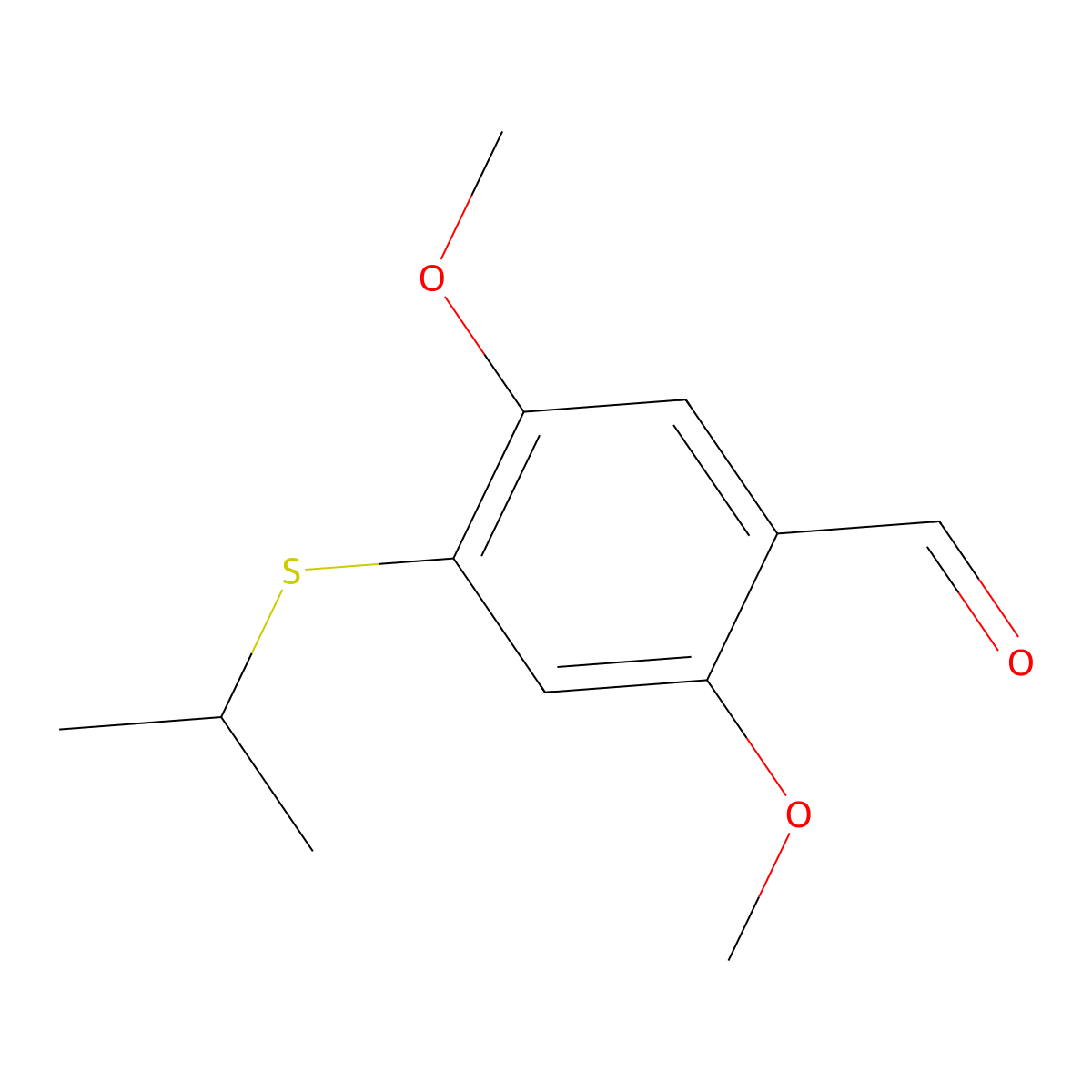 2,5-Dimethoxy-4-[(1-methylethyl)thio]-benzaldehyde molecular structure, CAS 849919-65-9
