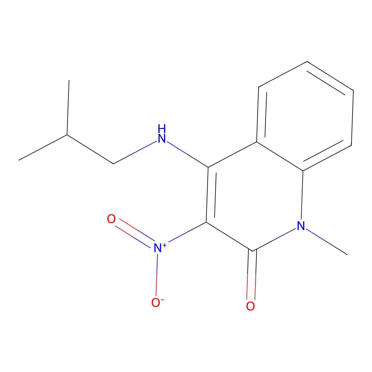 4-(isobutylamino)-1-methyl-3-nitroquinolin-2(1H)-one molecular structure, CAS 849920-87-2