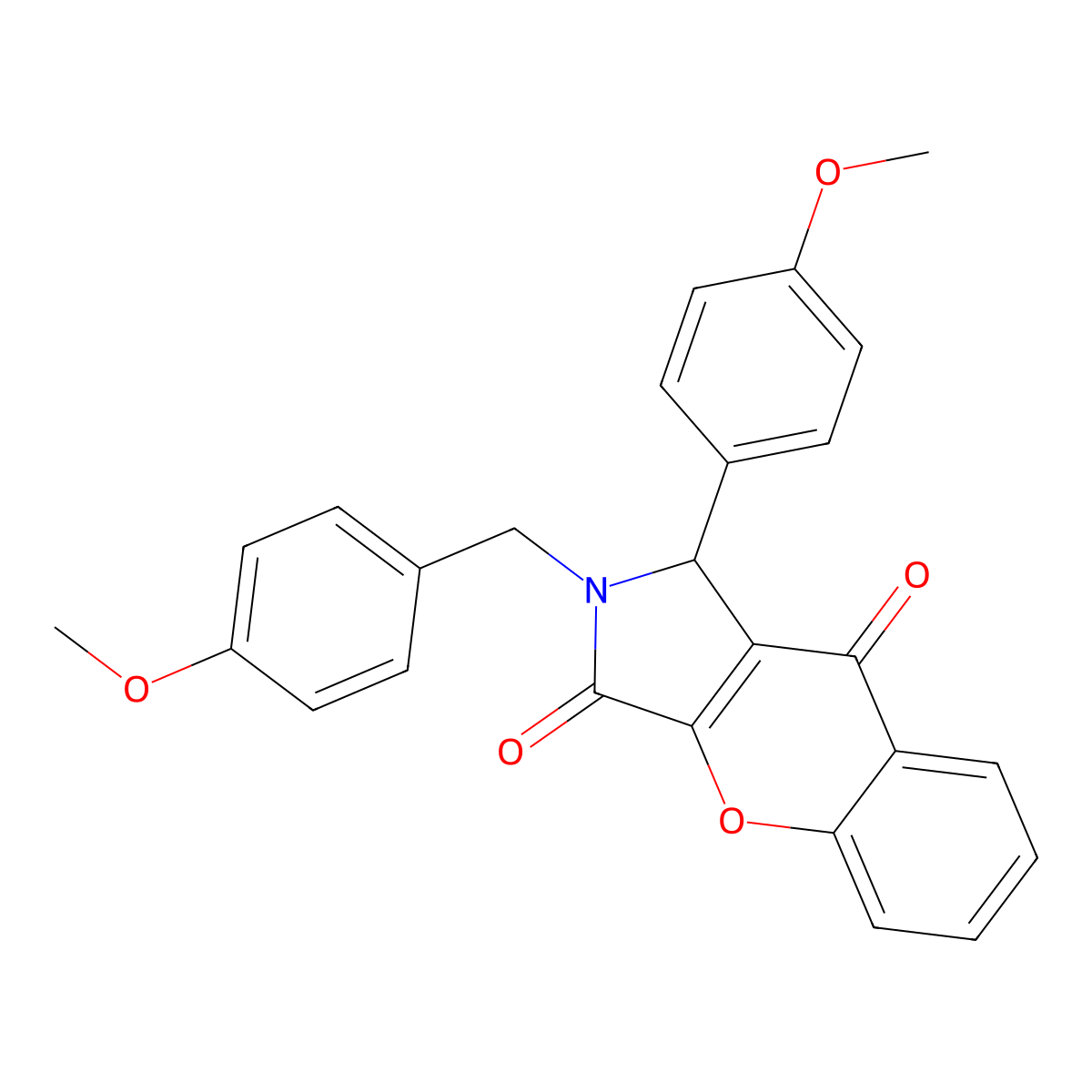 2-(4-Methoxybenzyl)-1-(4-methoxyphenyl)-1,2-dihydrochromeno[2,3-c]pyrrole-3,9-dione molecular structure, CAS 849921-88-6