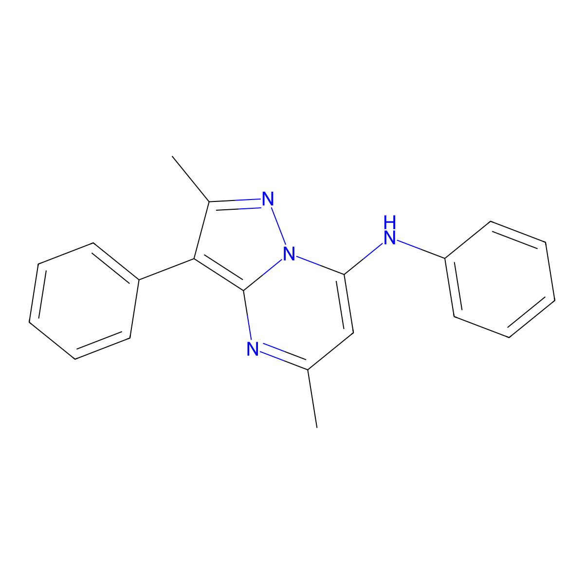 2,5-dimethyl-N,3-diphenylpyrazolo[1,5-a]pyrimidin-7-amine molecular structure, CAS 849922-42-5