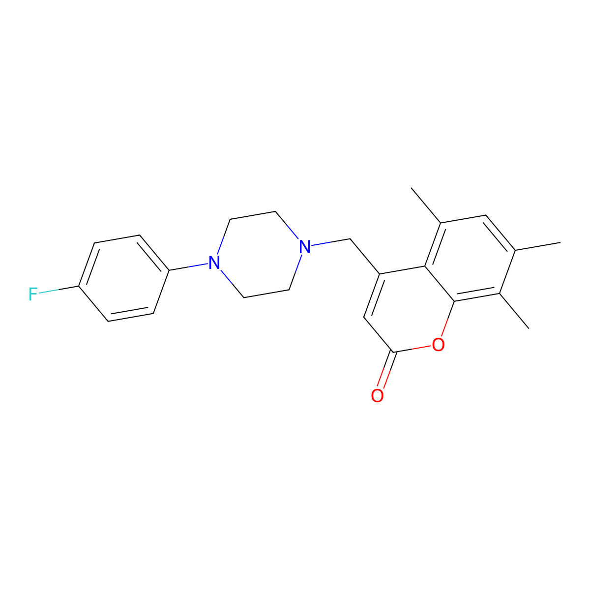 4-((4-(4-fluorophenyl)piperazin-1-yl)methyl)-5,7,8-trimethyl-2H-chromen-2-one molecular structure, CAS 849922-68-5