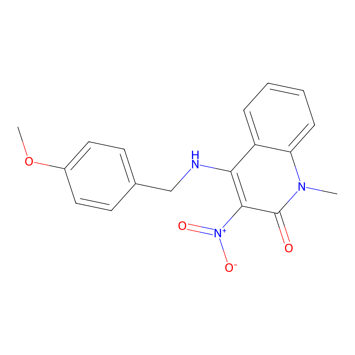 4-((4-methoxybenzyl)amino)-1-methyl-3-nitroquinolin-2(1H)-one molecular structure, CAS 849924-11-4