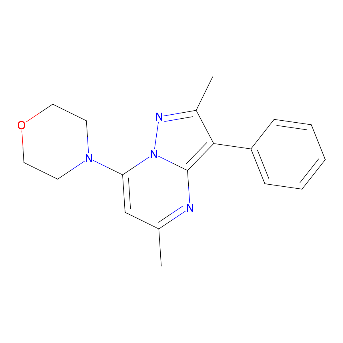 4-(2,5-Dimethyl-3-phenylpyrazolo[1,5-a]pyrimidin-7-yl)morpholine molecular structure, CAS 849924-34-1