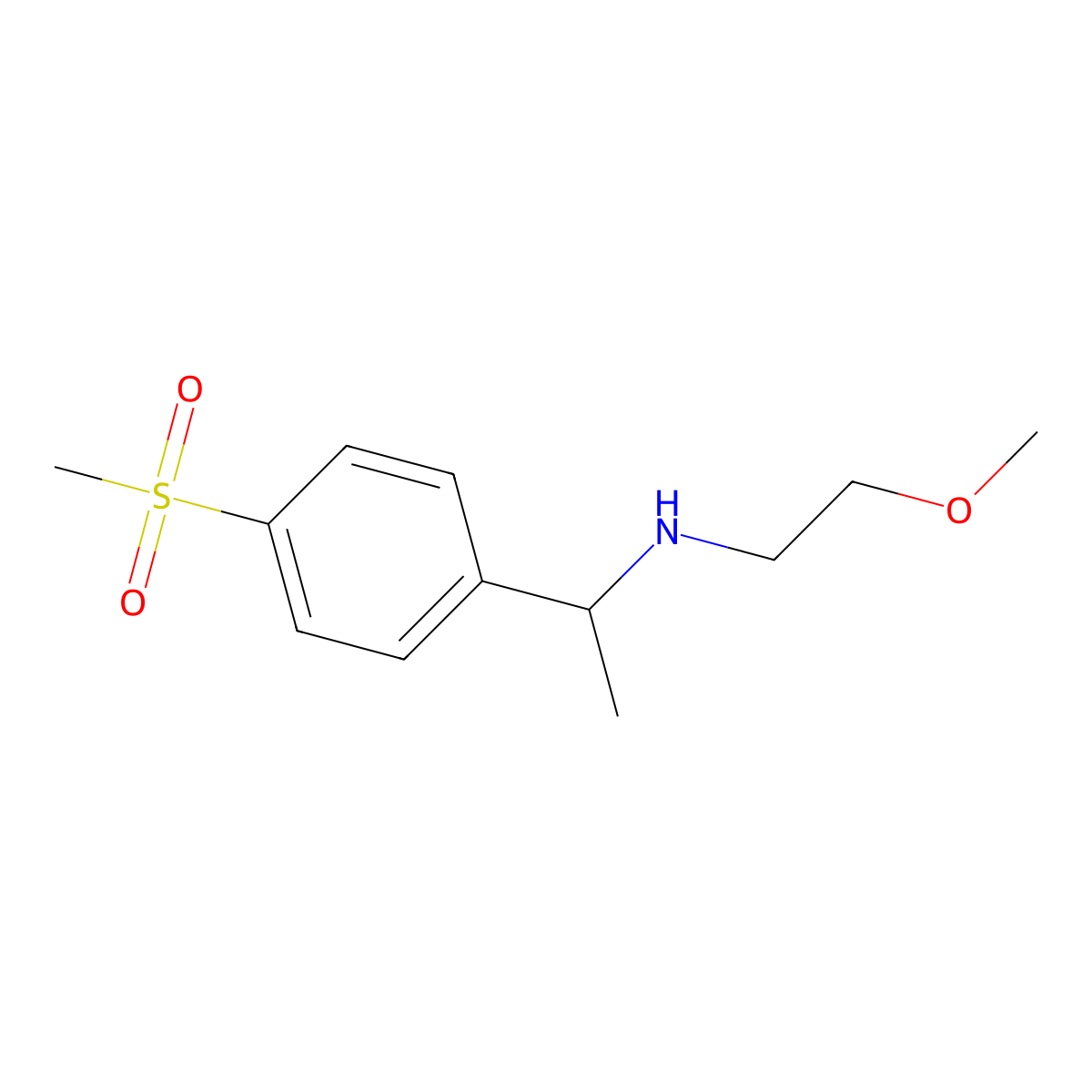 N-(2-Methoxyethyl)-N-(1-(4-(methylsulfonyl)phenyl)ethyl)amine molecular structure, CAS 849924-92-1