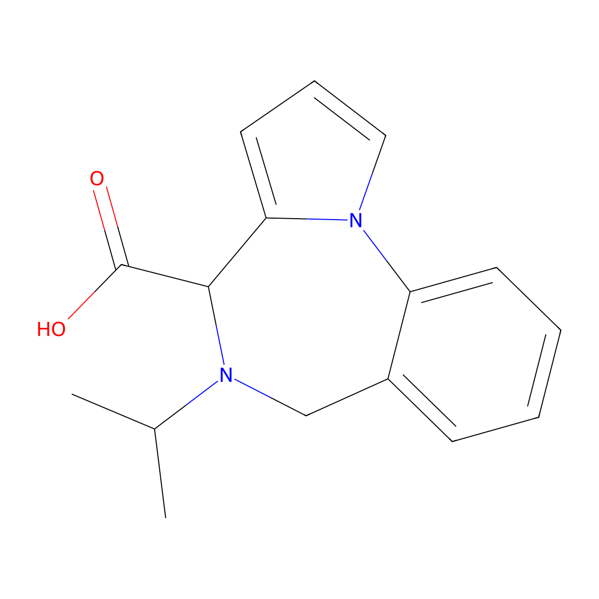 5-Isopropyl-5,6-dihydro-4h-pyrrolo[1,2-a]-[1,4]benzodiazepine-4-carboxylic acid molecular structure, CAS 849924-95-4
