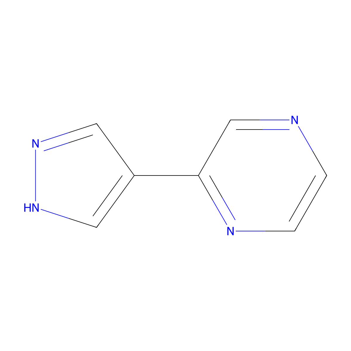 2-(1H-pyrazol-4-yl)pyrazine molecular structure, CAS 849924-97-6