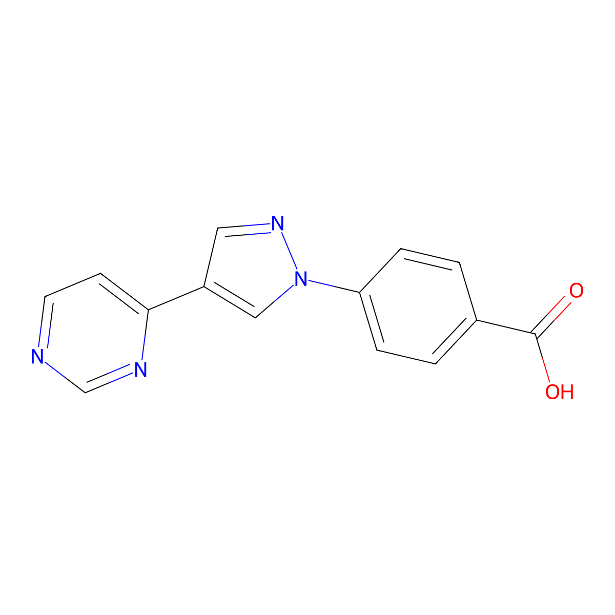 4-(4-Pyrimidin-4-yl-1H-pyrazol-1-yl)benzoic acid molecular structure, CAS 849924-98-7