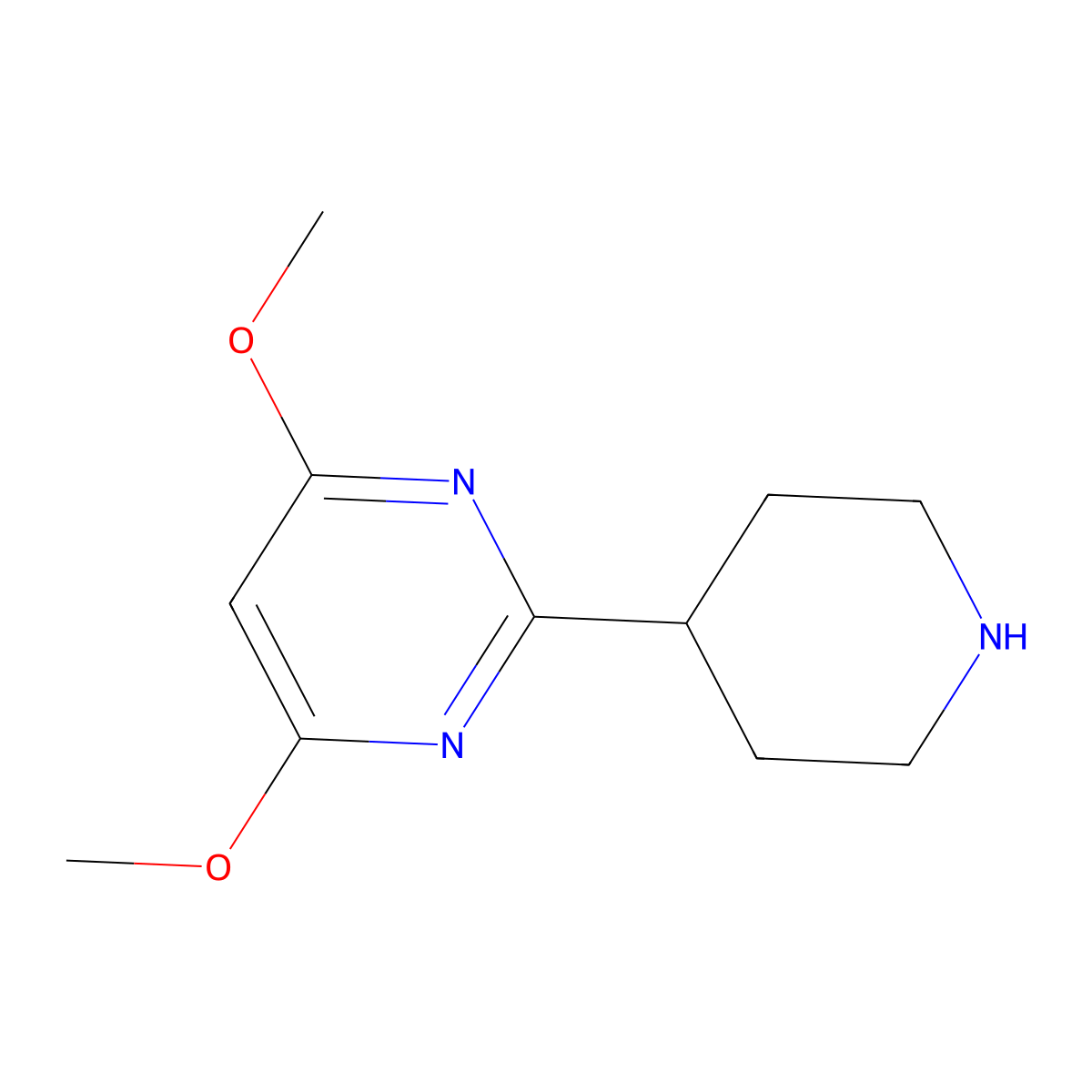4,6-Dimethoxy-2-piperidin-4-ylpyrimidine molecular structure, CAS 849924-99-8