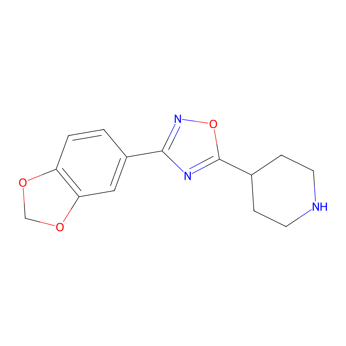 4-[3-(1,3-Benzodioxol-5-yl)-1,2,4-oxadiazol-5-yl]piperidine molecular structure, CAS 849925-04-8