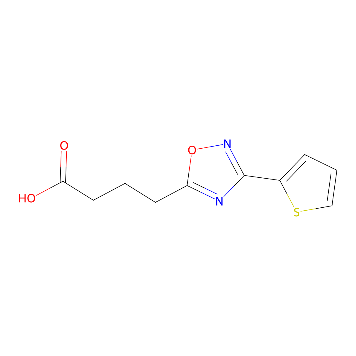 4-(3-Thien-2-yl-1,2,4-oxadiazol-5-yl)butanoic acid molecular structure, CAS 849925-06-0
