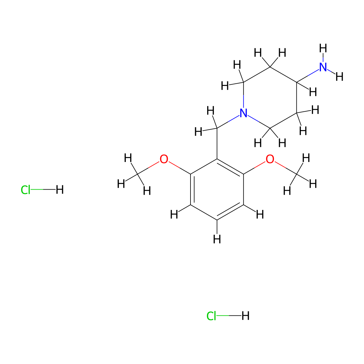 1-(2,6-Dimethoxybenzyl)piperidin-4-amine dihydrochloride molecular structure, CAS 849925-08-2