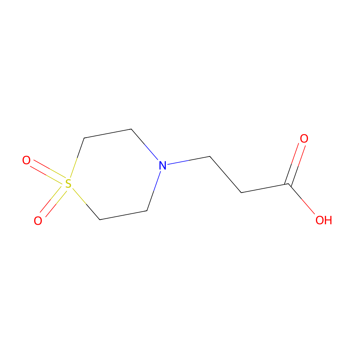 4-Thiomorpholinepropanoicacid, 1,1-dioxide molecular structure, CAS 849928-19-4