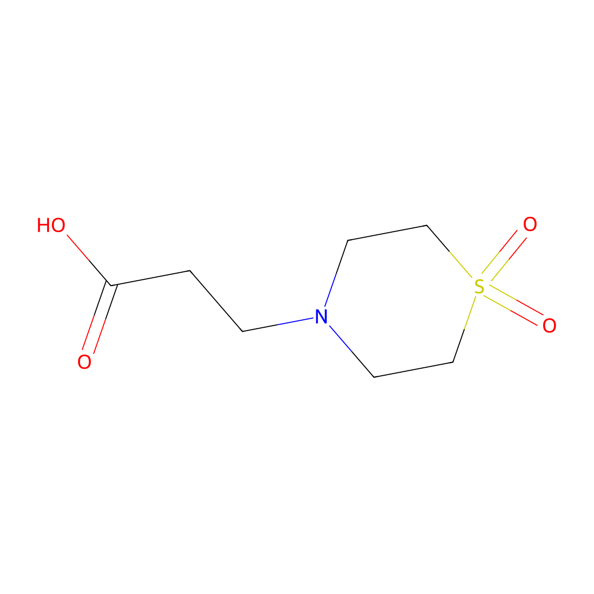 4-Thiomorpholinepropanoicacid, 1,1-dioxide molecular structure, CAS 849928-19-4
