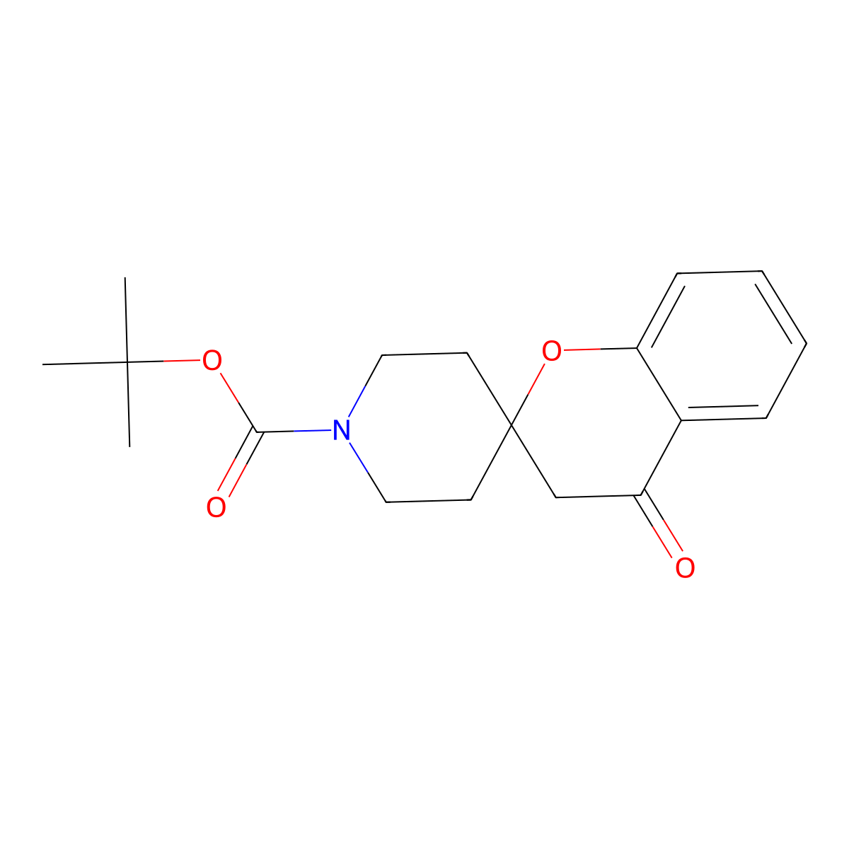 Tert-butyl 4-oxo-3,4-dihydrospiro[1-benzopyran-2,4'-piperidine]-1'-carboxylate molecular structure, CAS 849928-22-9