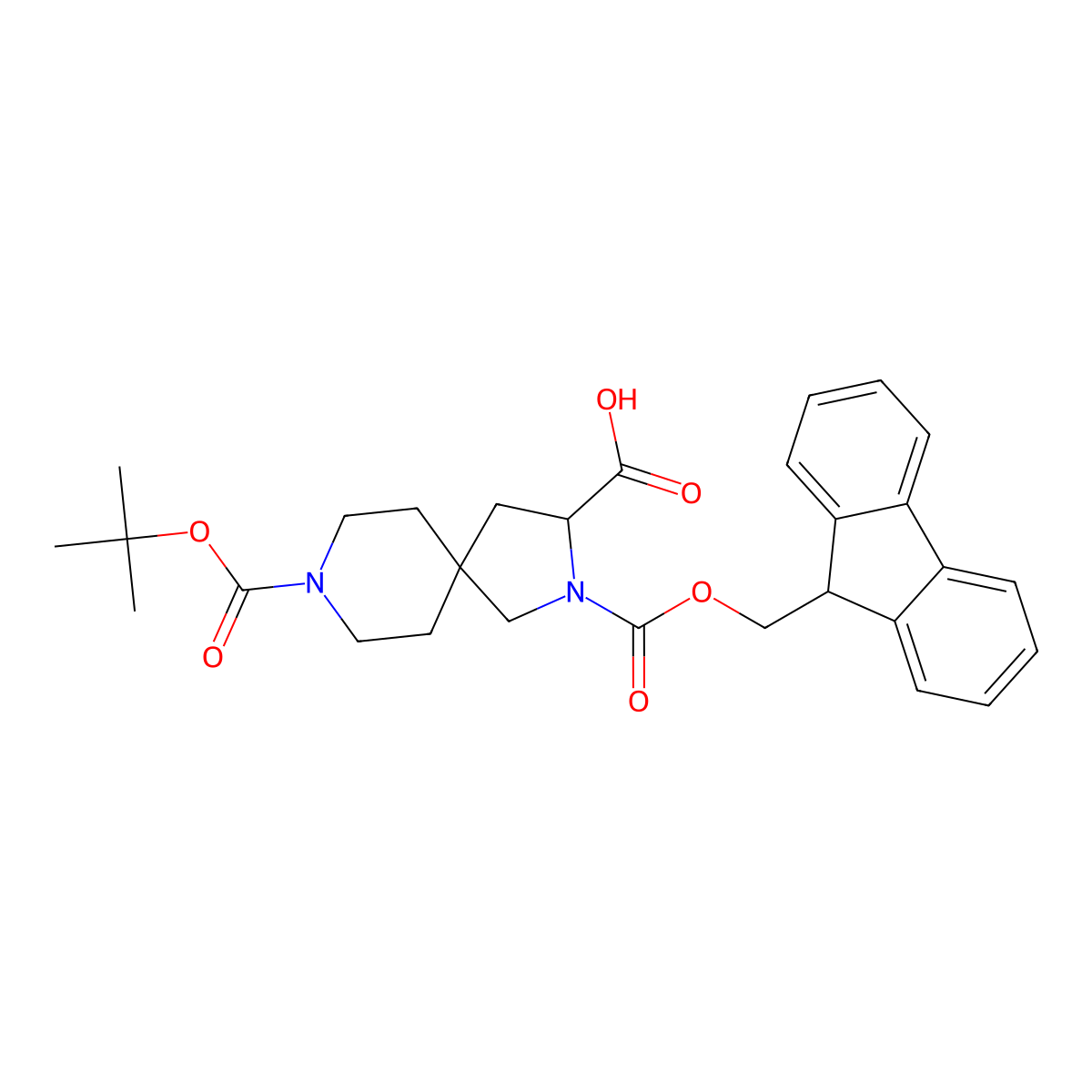 2-(((9H-Fluoren-9-yl)methoxy)carbonyl)-8-(tert-butoxycarbonyl)-2,8-diazaspiro[4.5]decane-3-carboxylic acid molecular structure, CAS 849928-23-0
