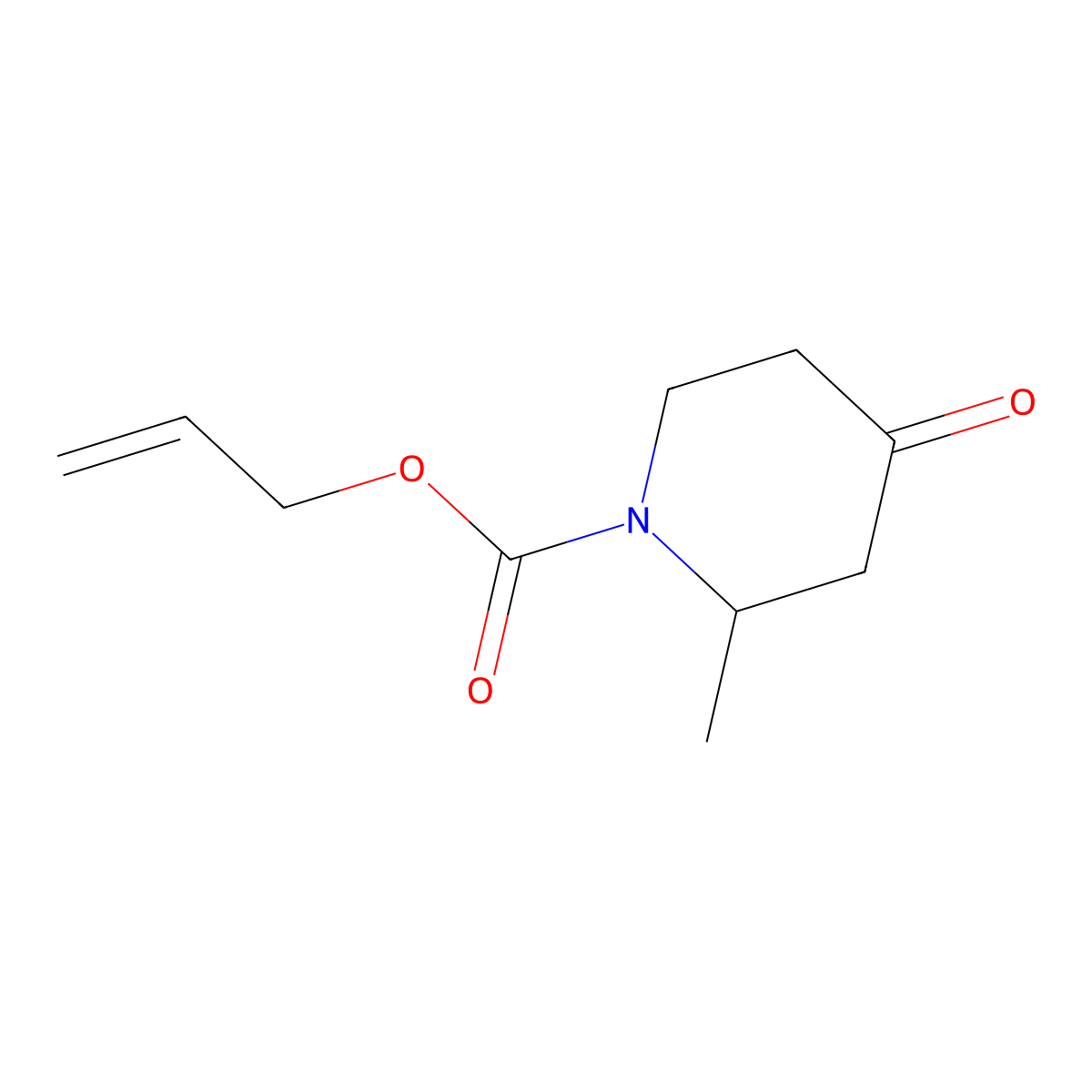 Allyl 2-methyl-4-oxopiperidine-1-carboxylate molecular structure, CAS 849928-31-0
