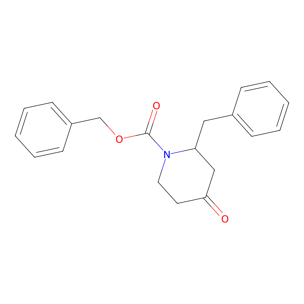 Benzyl 2-benzyl-4-oxopiperidine-1-carboxylate molecular structure, CAS 849928-35-4