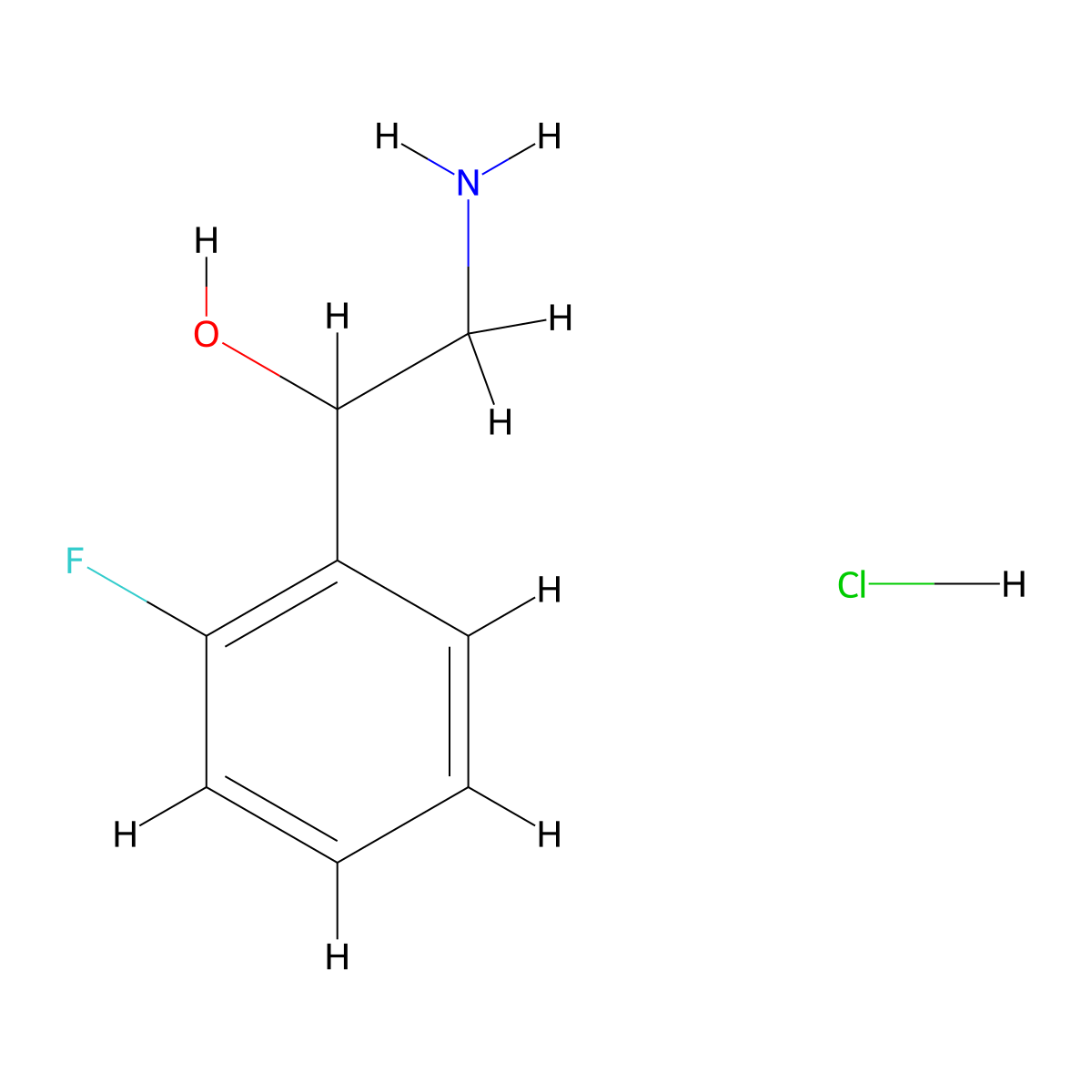 2-Amino-1-(2-fluorophenyl)ethanol hydrochloride molecular structure, CAS 849928-38-7