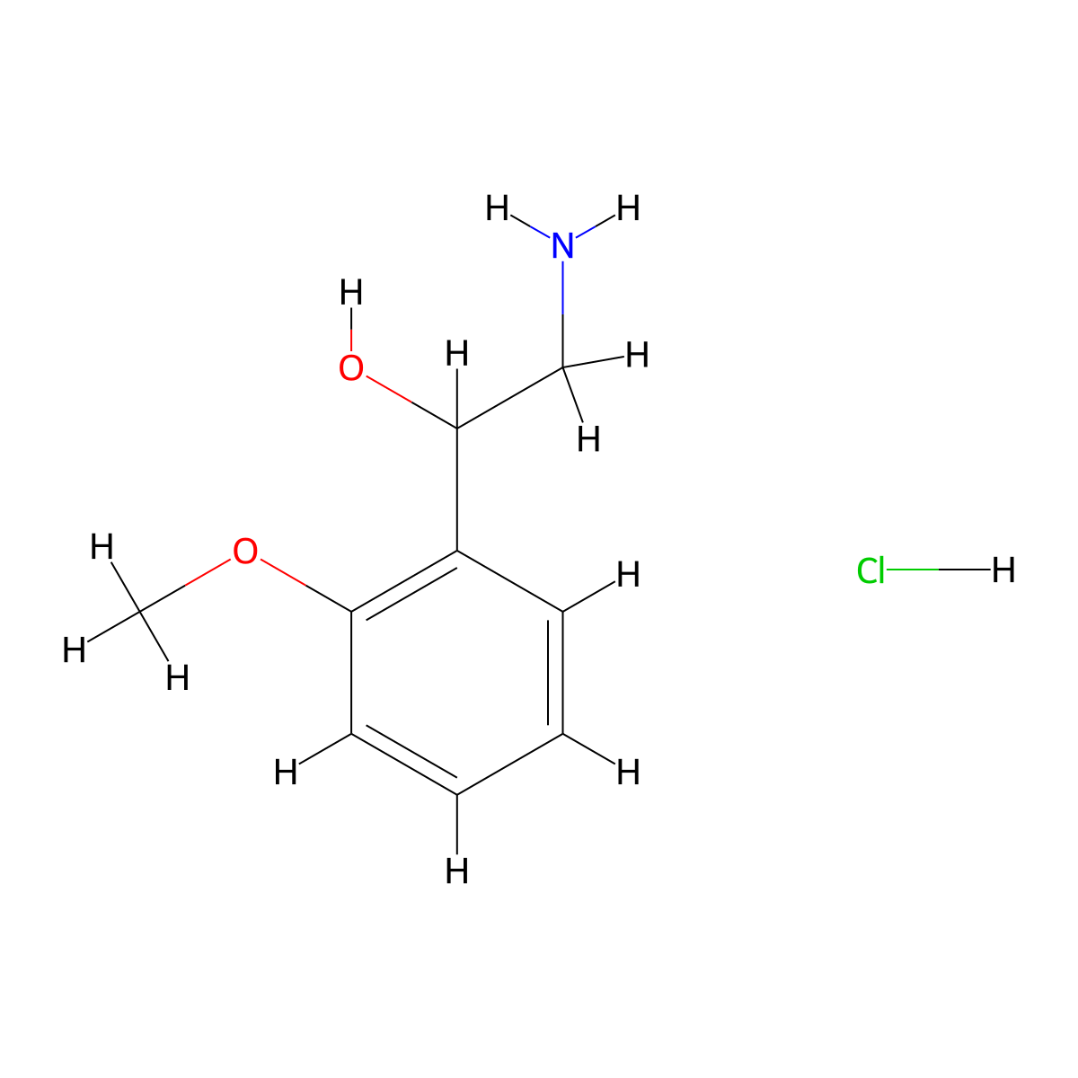 2-Amino-1-(2-methoxyphenyl)ethan-1-ol hydrochloride molecular structure, CAS 849928-40-1