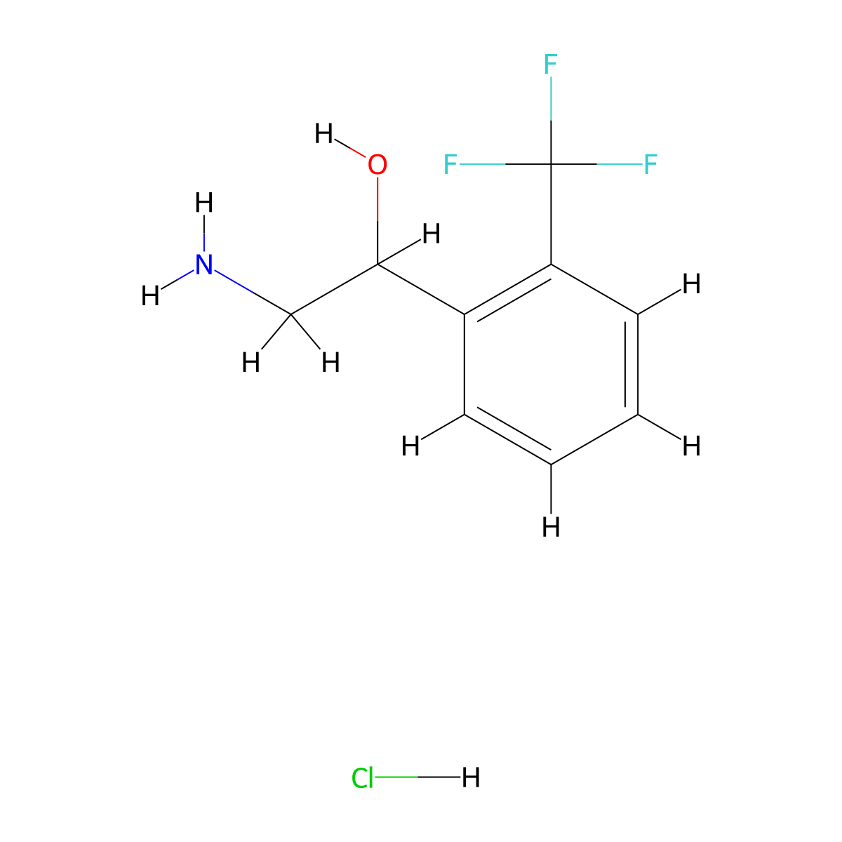 2-Amino-1-(2-(trifluoromethyl)phenyl)ethanol hydrochloride molecular structure, CAS 849928-42-3