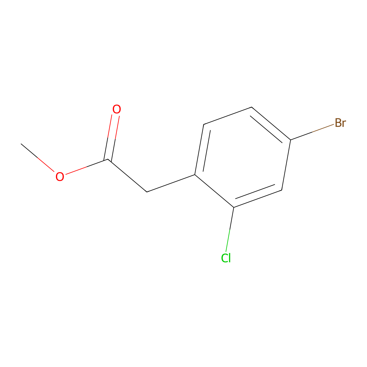 Methyl 4-bromo-2-chlorobenzeneacetate molecular structure, CAS 849934-94-7