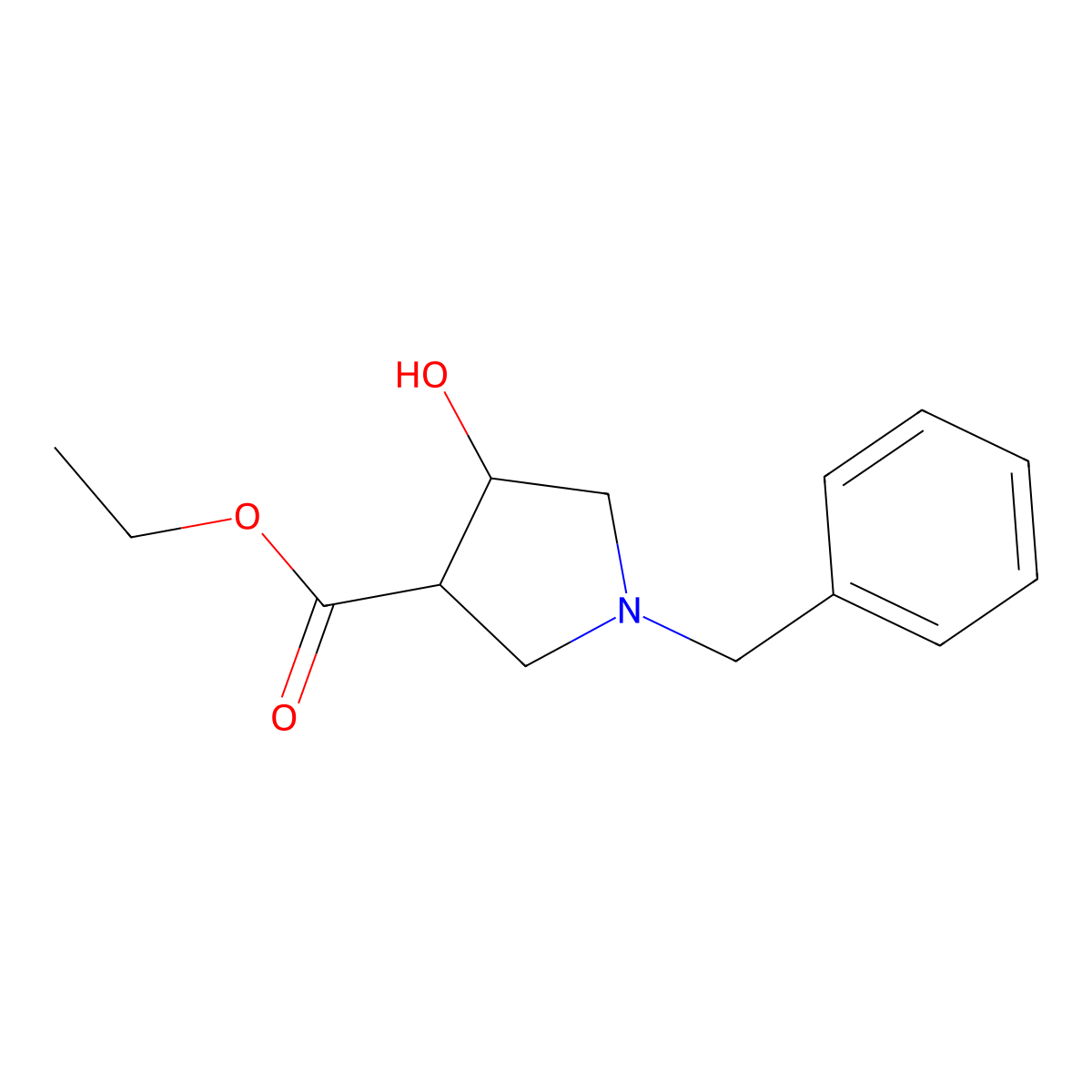 3-Hydroxy-4-ethyloxycarbonyl-1-phenylmethyl pyrrolidine molecular structure, CAS 849935-75-7