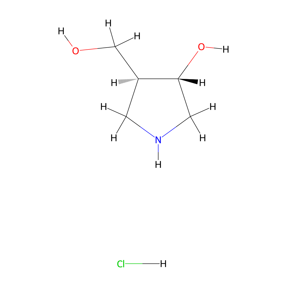 (3S,4S)-4-(Hydroxymethyl)pyrrolidin-3-ol Hydrochloride molecular structure, CAS 849935-79-1