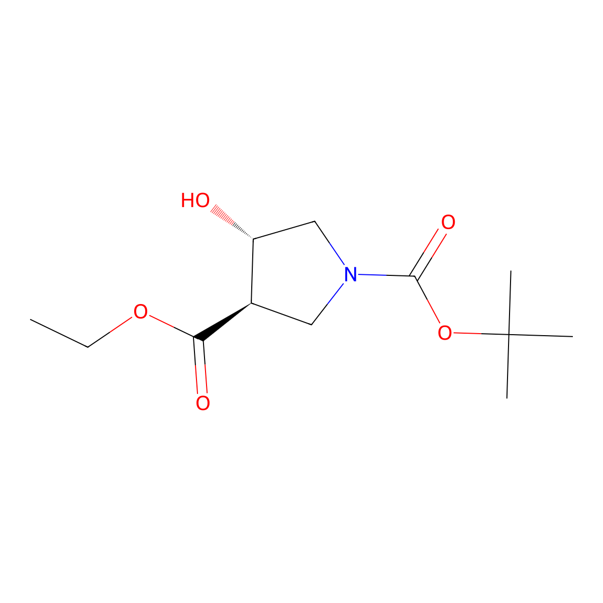 Ethyl trans-1-boc-4-hydroxypyrrolidine-3-carboxylate molecular structure, CAS 849935-83-7