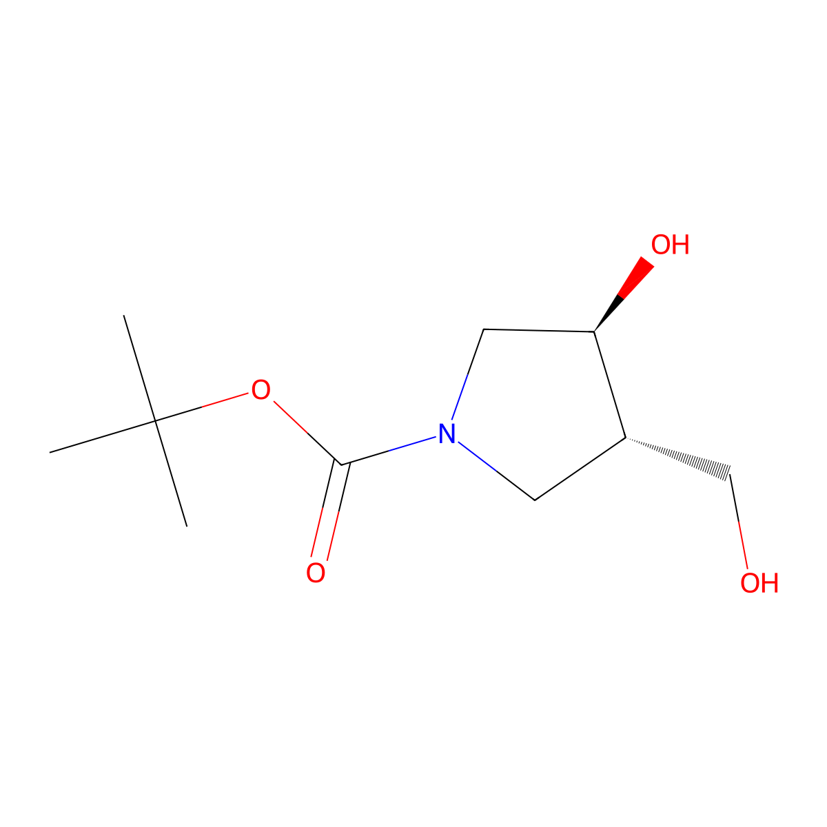 (3S,4S)-tert-Butyl 3-hydroxy-4-(hydroxymethyl)pyrrolidine-1-carboxylate molecular structure, CAS 849935-87-1