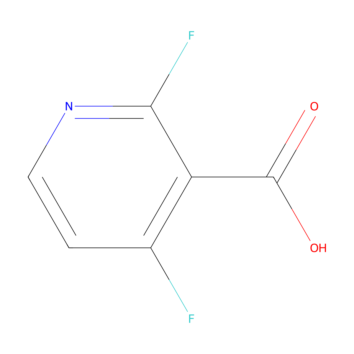 2,4-Difluoropyridine-3-carboxylic acid molecular structure, CAS 849937-90-2