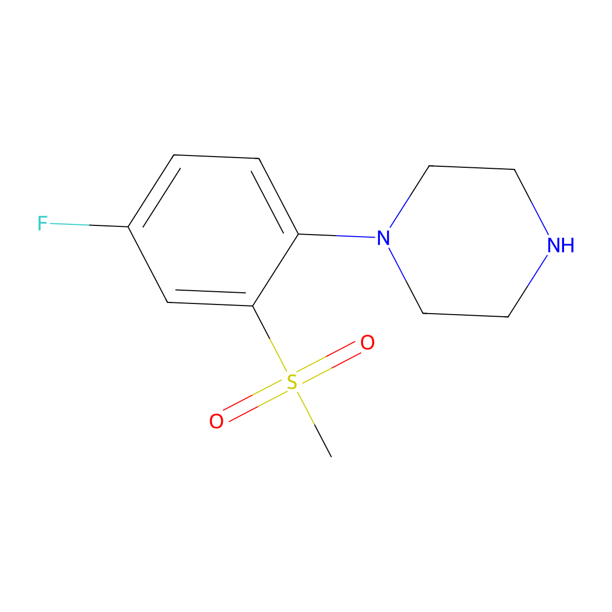 1-[4-Fluoro-2-(methylsulfonyl)phenyl]piperazine molecular structure, CAS 849938-78-9