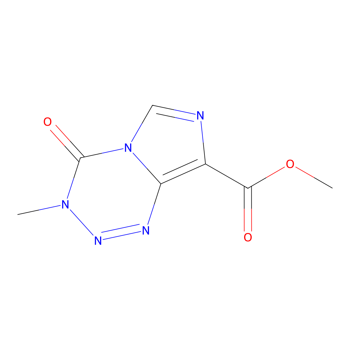Methyl 3-methyl-4-oxo-3,4-dihydroimidazo[5,1-d][1,2,3,5]tetrazine-8-carboxylate molecular structure, CAS 849939-95-3