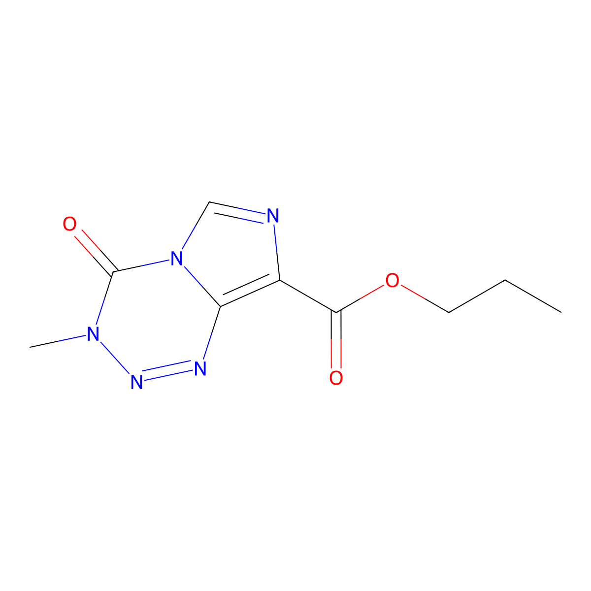 Propyl 3-methyl-4-oxo-3,4-dihydroimidazo[5,1-d][1,2,3,5]tetrazine-8-carboxylate molecular structure, CAS 849939-96-4