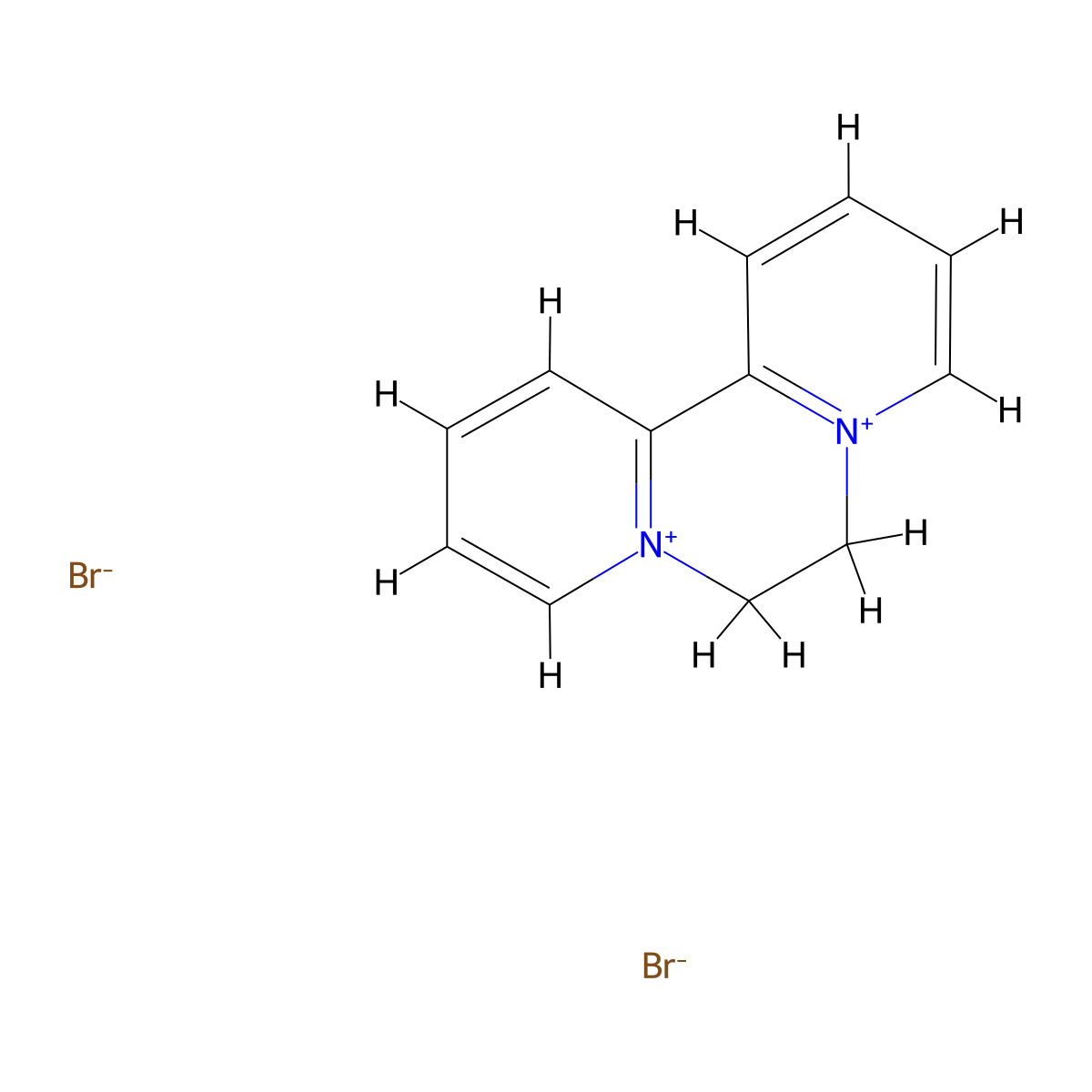 Diquat Dibromide molecular structure, CAS 85-00-7
