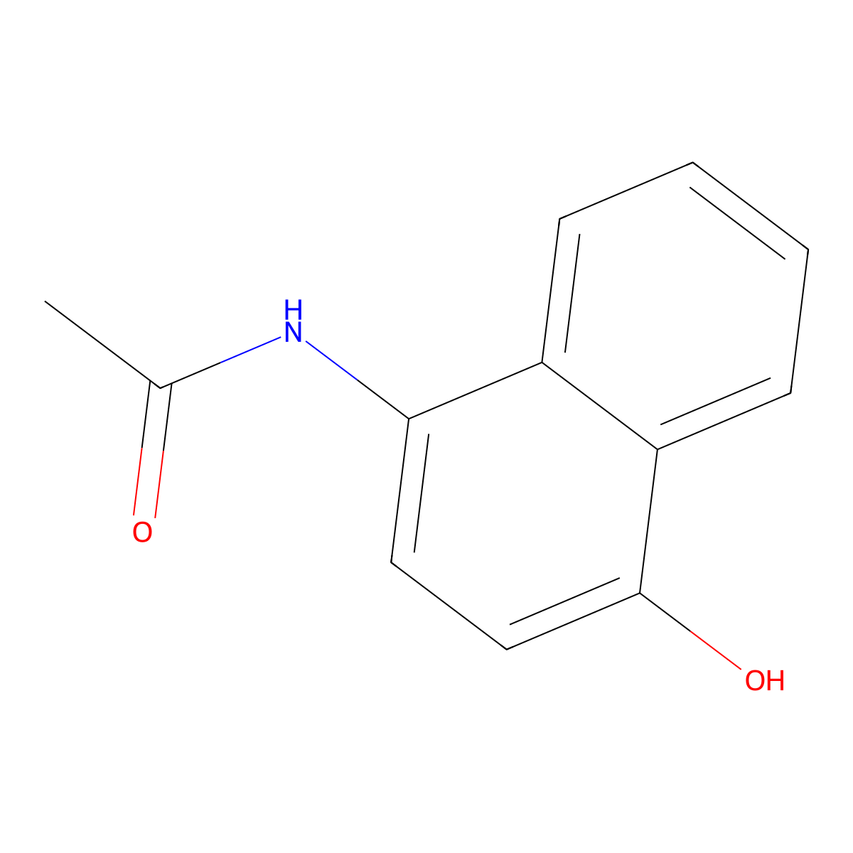 N-(4-hydroxynaphthalen-1-yl)acetamide molecular structure, CAS 85-12-1