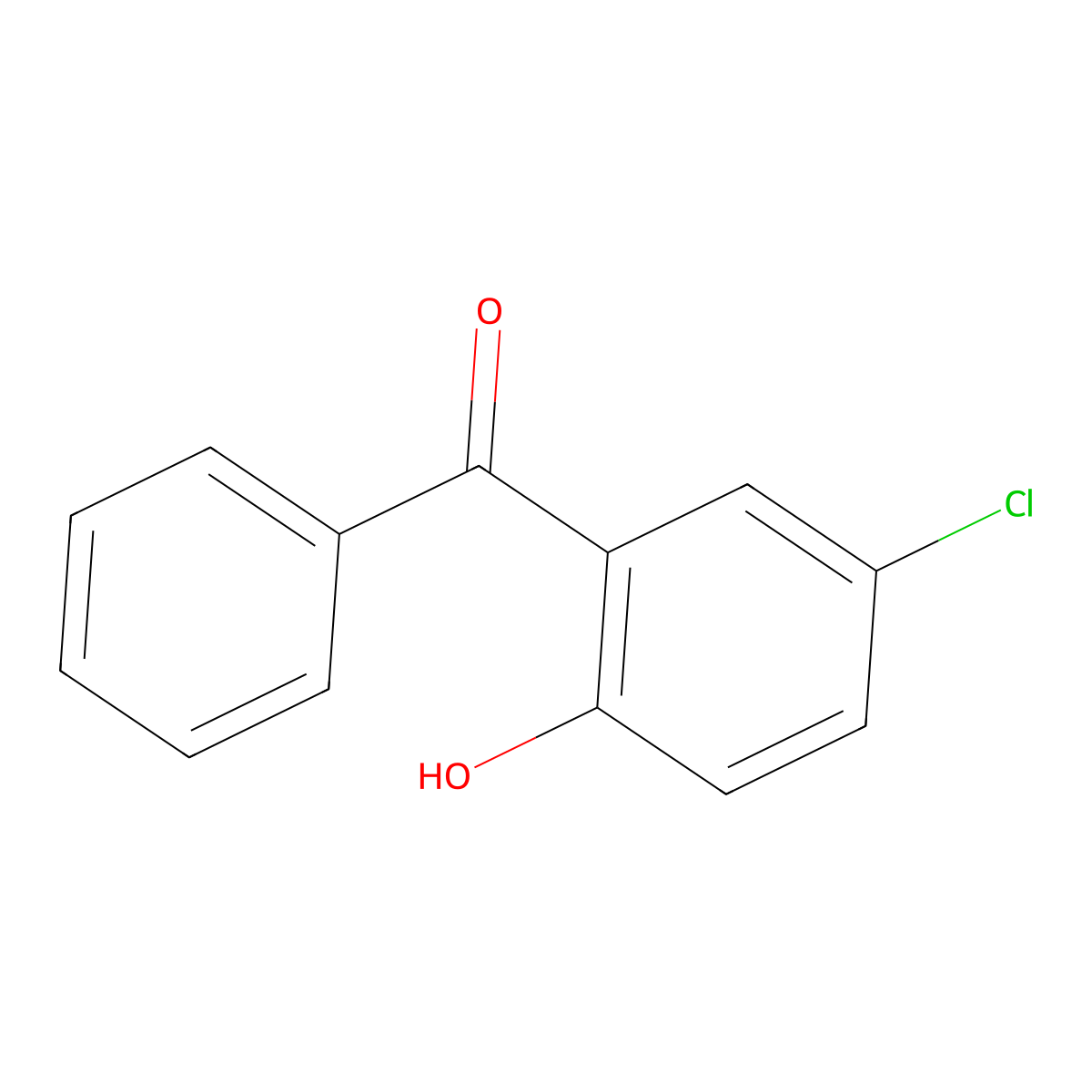 Chlorohydroxy benzophenone molecular structure, CAS 85-19-8