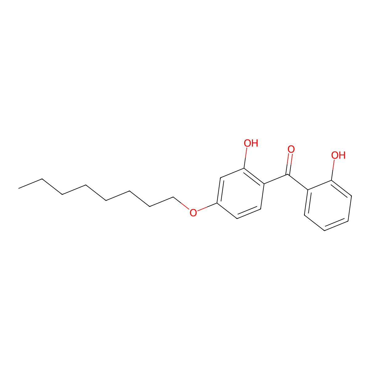 2,2'-Dihydroxy-4-(octyloxy)benzophenone molecular structure, CAS 85-24-5