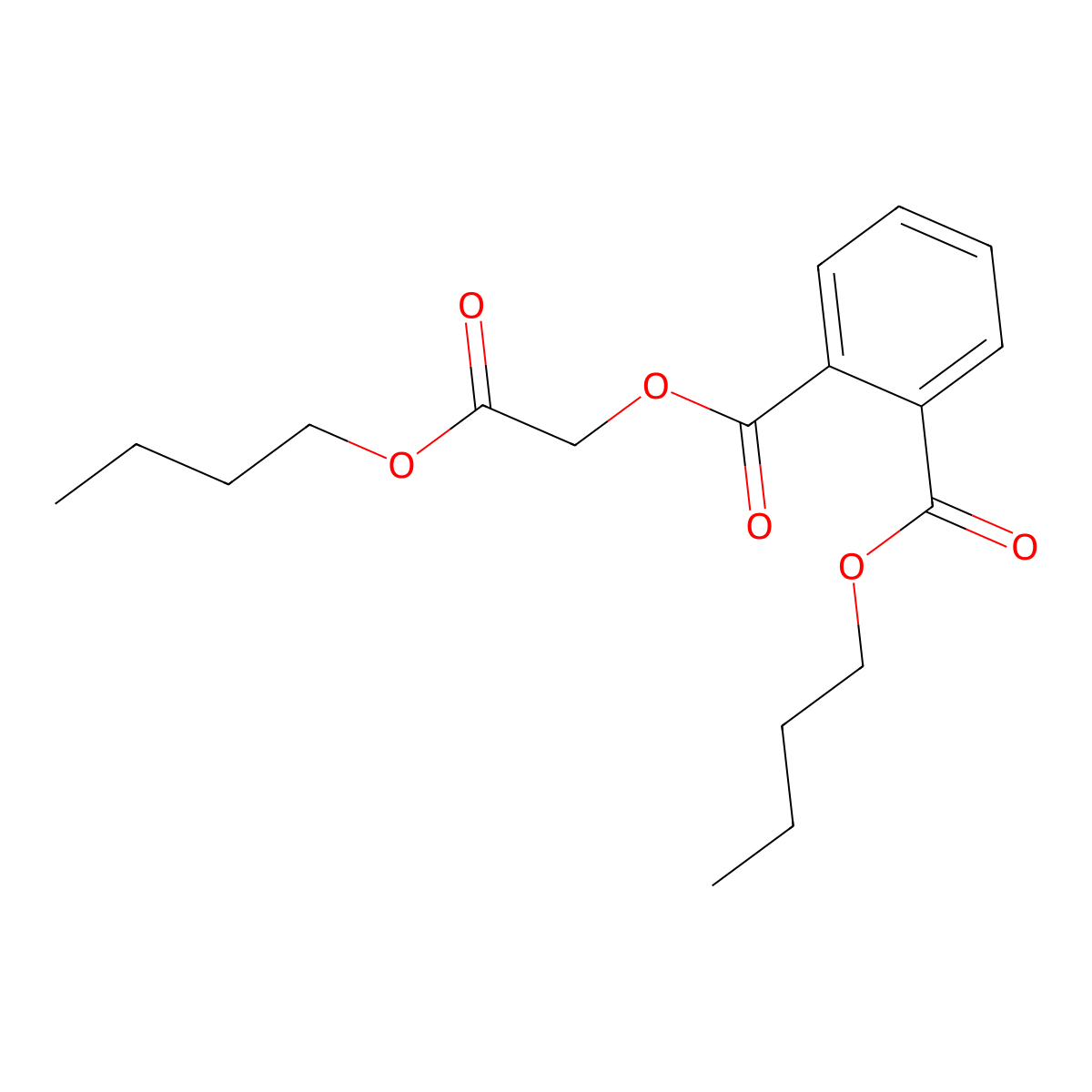 Butyl phthalyl butyl glycolate molecular structure, CAS 85-70-1