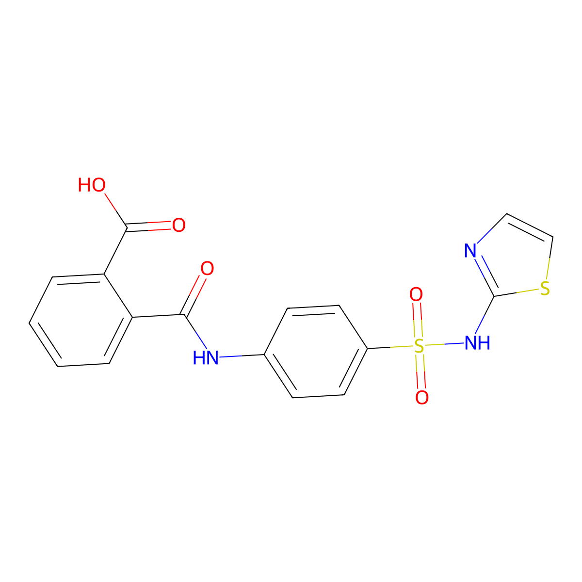 Phthalylsulfathiazole molecular structure, CAS 85-73-4