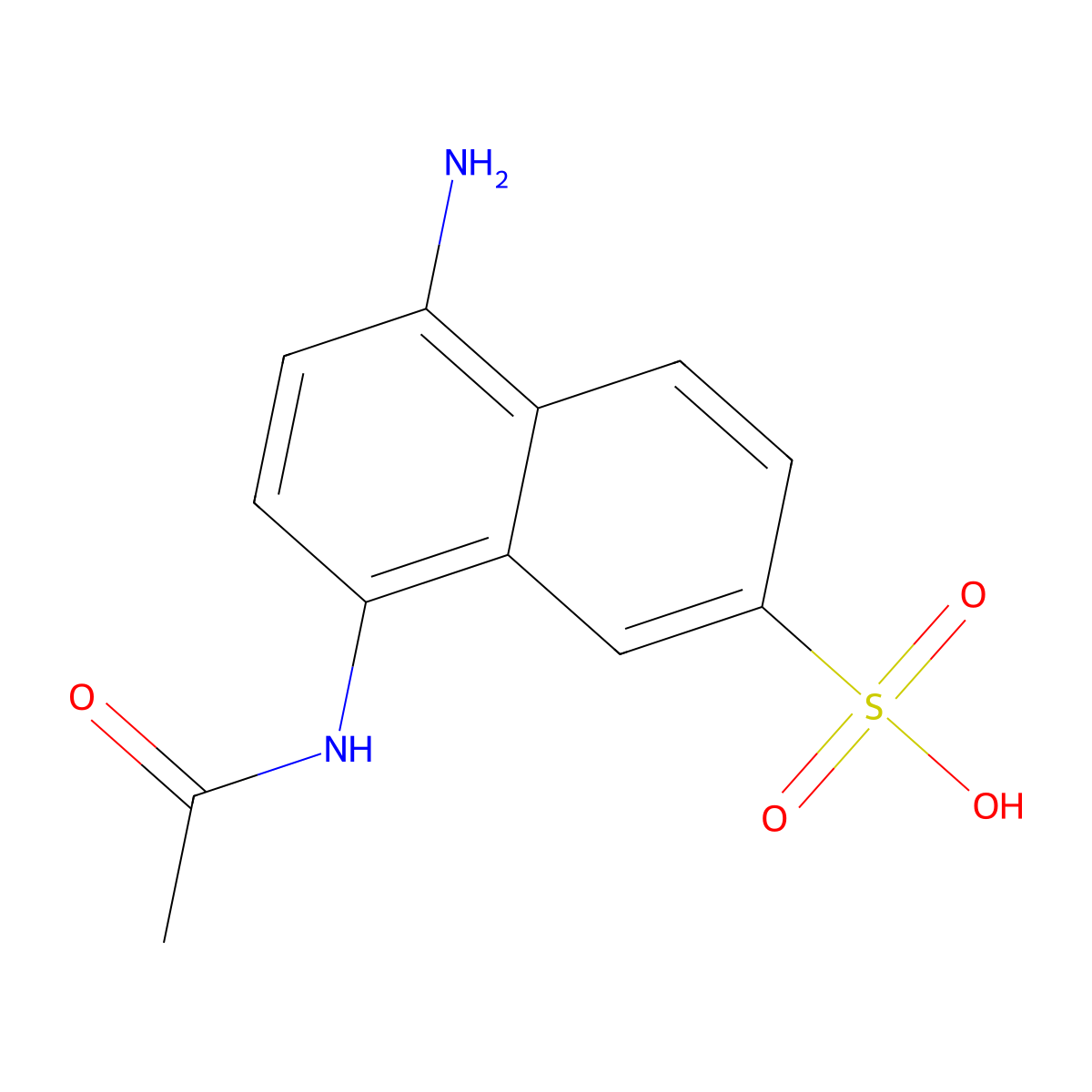 8-Acetamido-5-aminonaphthalene-2-sulfonic acid molecular structure, CAS 85-76-7