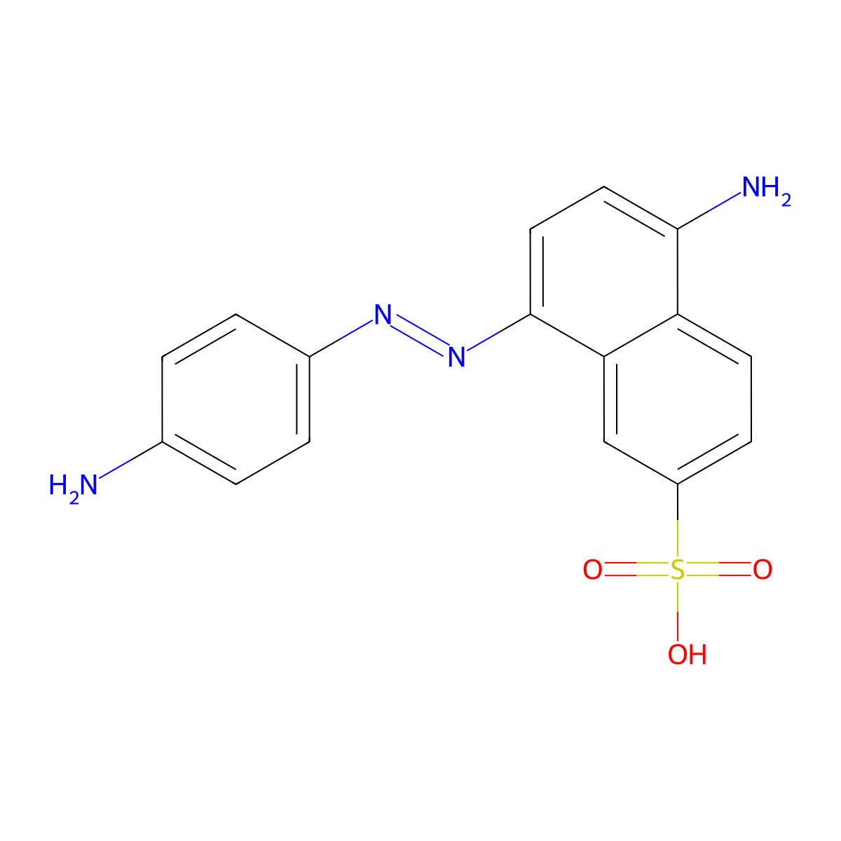 5-Amino-8-(2-(4-aminophenyl)diazenyl)-2-naphthalenesulfonic acid molecular structure, CAS 85-77-8