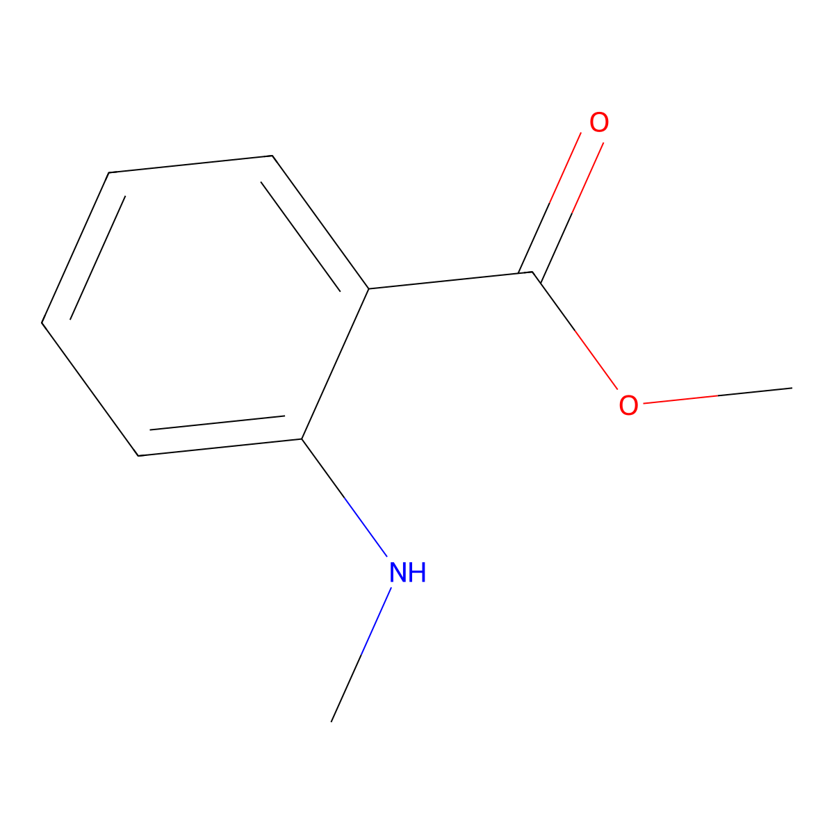 Methyl N-methylanthranilate molecular structure, CAS 85-91-6